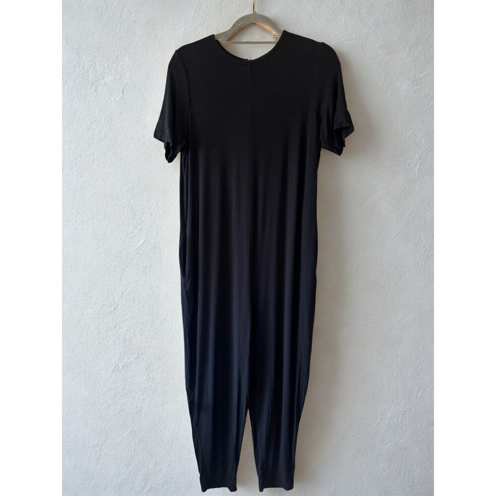 Quince Bamboo Jersey Maternity Everyday Jumpsuit Size Small Black
